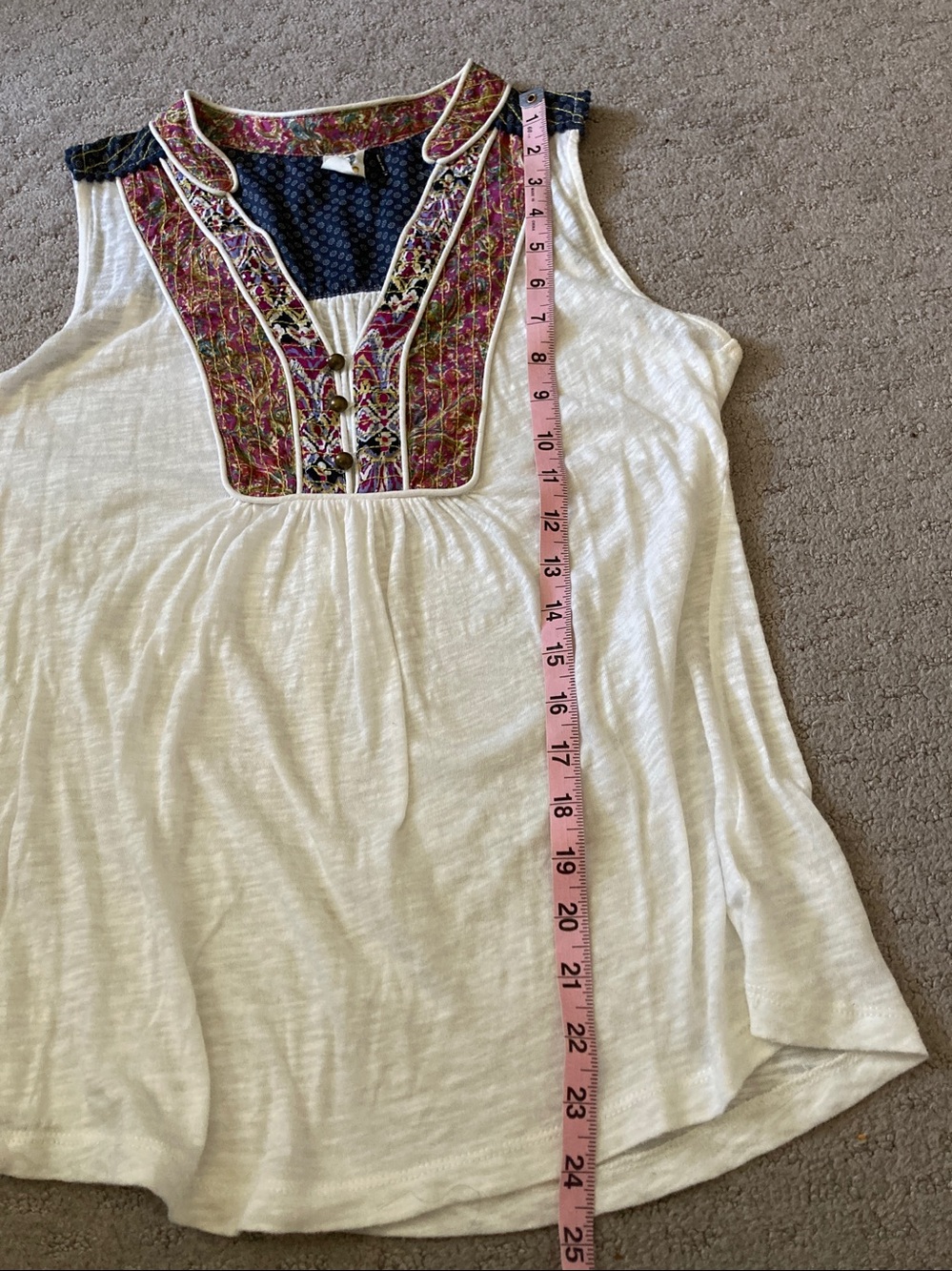 Akemi + Kin boho Evie embroidered tank top, Medium. - Picture 7 of 7